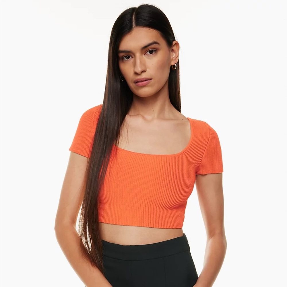 ARITZIA BABATON SCULPT KNIT SQUARENECK TOP